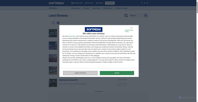 Security scan screenshot of https://news.softpedia.com