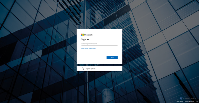 Security scan screenshot of https://aminc600.sharepoint.com