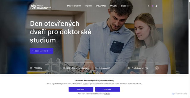 Security scan screenshot of https://fel.cvut.cz