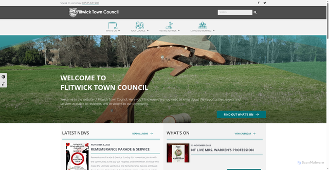 Security scan screenshot of https://www.flitwick.gov.uk/