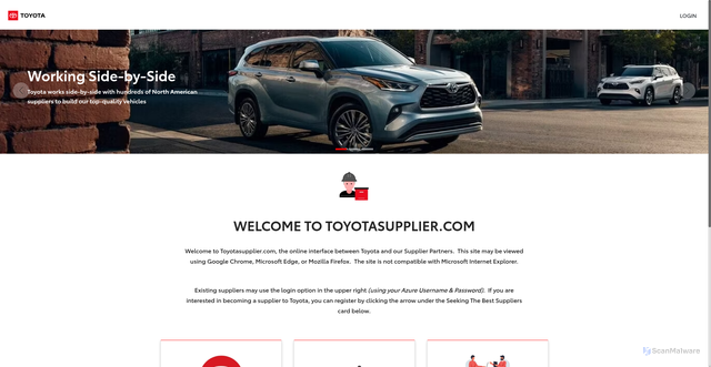 Security scan screenshot of https://ts.toyotasupplier.com