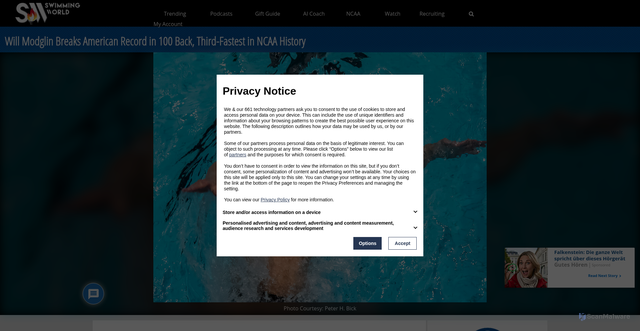 Security scan screenshot of https://www.swimmingworldmagazine.com/news/will-modglin-breaks-american-record-in-100-back-third-fastest-in-ncaa-history/
