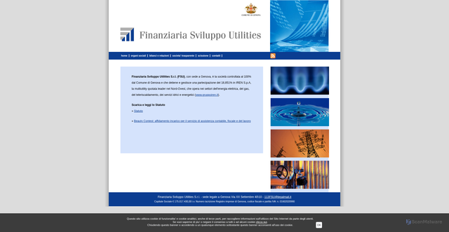 Security scan screenshot of https://www.finanziariasviluppoutilities.it/