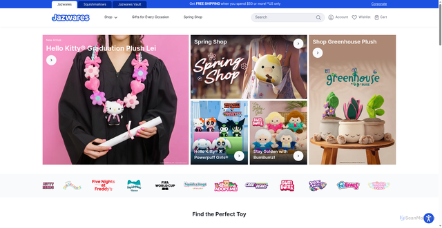 Security scan screenshot of https://shop.jazwares.com