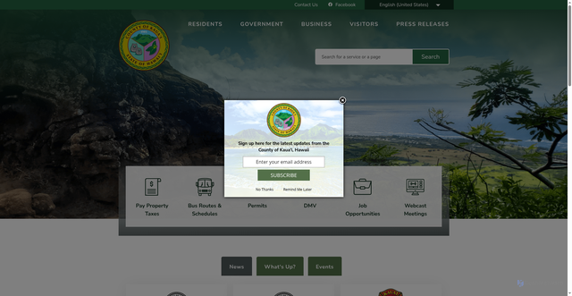 Security scan screenshot of https://www.kauai.gov/