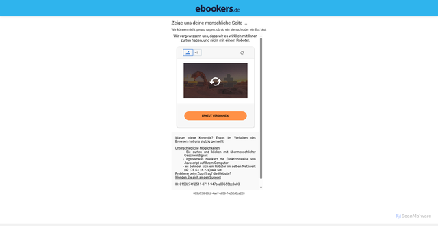 Security scan screenshot of https://ebookers.de