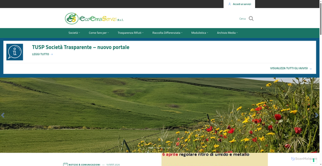 Security scan screenshot of https://www.ecoennaservizi.it