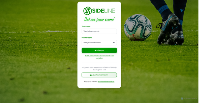 Security scan screenshot of https://sideline.nu