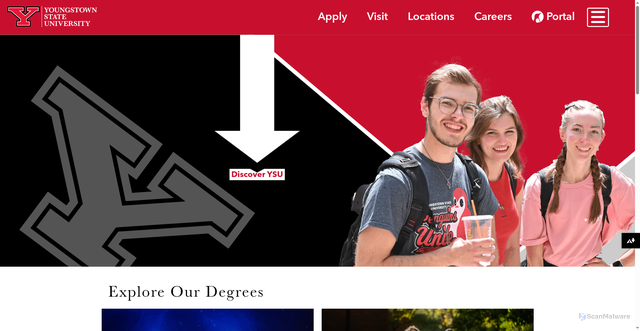 Security scan screenshot of https://ysu.edu