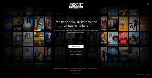 Security scan screenshot of https://mediaset.it