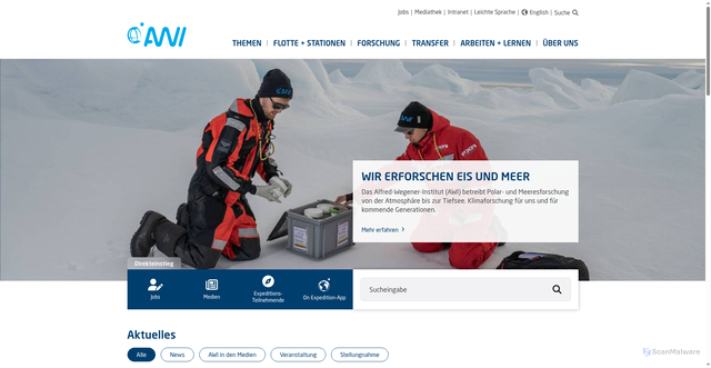 Security scan screenshot of https://awi.de