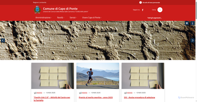 Security scan screenshot of https://www.comune.capo-di-ponte.bs.it/
