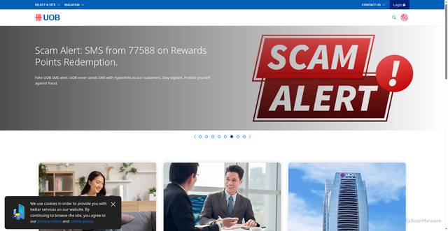 Security scan screenshot of https://www.uob.com.my