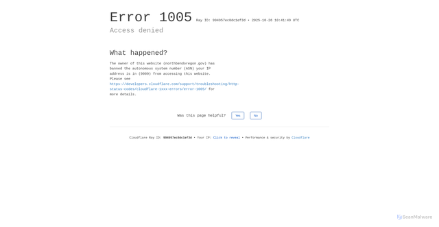 Security scan screenshot of https://northbendoregon.gov/