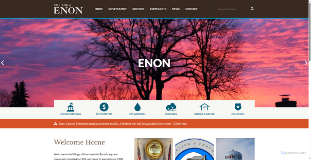 Security scan screenshot of https://www.enon-oh.gov/