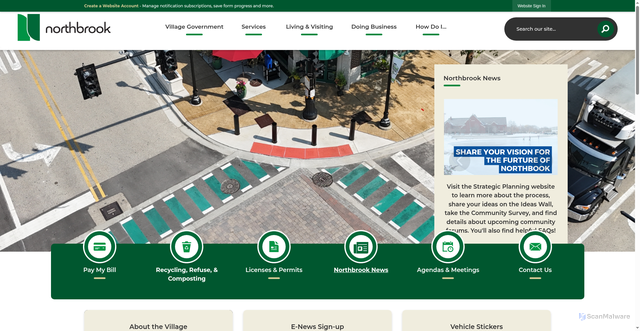 Security scan screenshot of https://www.northbrook.il.us/