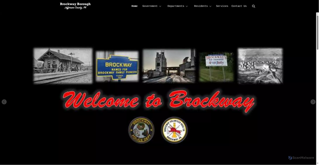 Security scan screenshot of https://brockwayborough.gov/