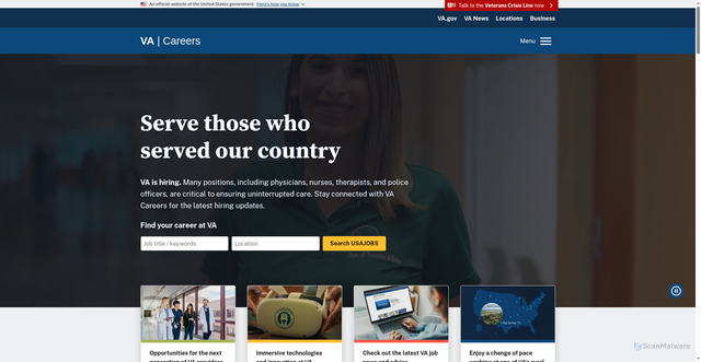 Security scan screenshot of https://vacareers.va.gov/