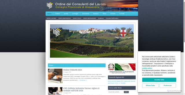Security scan screenshot of https://www.cdlalessandria.it/