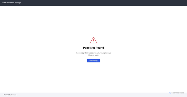 Security scan screenshot of https://ap01.manage.samsungknox.com