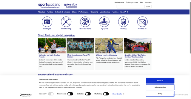 Security scan screenshot of https://sportscotland.org.uk/