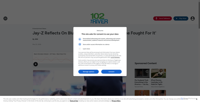 Security scan screenshot of https://102theriver.iheart.com/content/2026-03-25-jay-z-reflects-on-blue-ivys-growth-on-stage-she-fought-for-it/