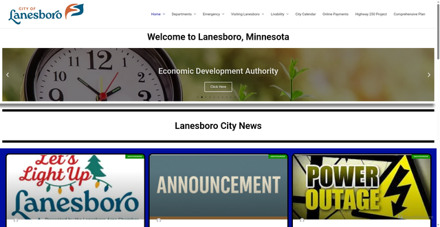 Security scan screenshot of https://lanesboro-mn.gov/