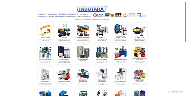 Security scan screenshot of https://indotara.co.id