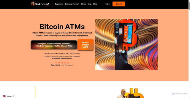Security scan screenshot of https://www.bitomat.com/en