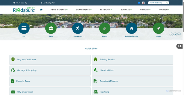 Security scan screenshot of https://www.reedsburgwi.gov/