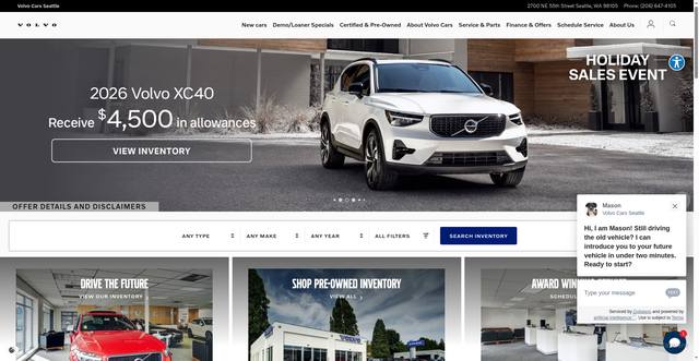 Security scan screenshot of https://www.volvocarsseattle.com/