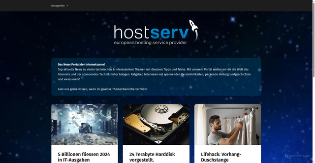 Security scan screenshot of https://hostserv.eu
