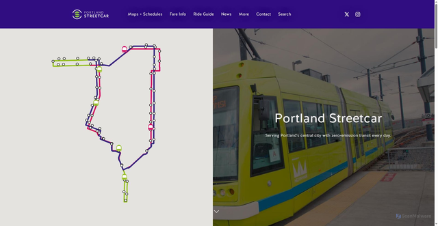 Security scan screenshot of https://portlandstreetcar.org/
