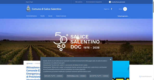 Security scan screenshot of https://www.comune.salicesalentino.le.it