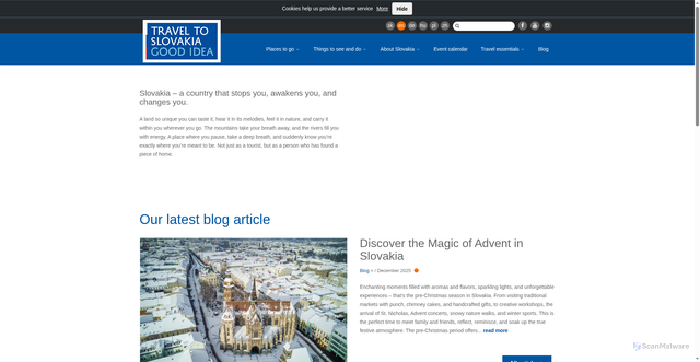 Security scan screenshot of https://slovakia.travel/en