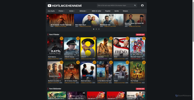 Security scan screenshot of https://www.hdfilmcehennemi.page