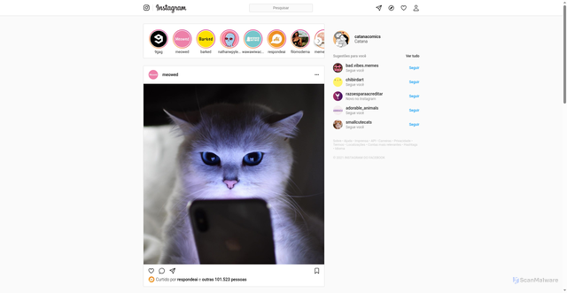 Security scan screenshot of https://instagram-five-gamma.vercel.app/