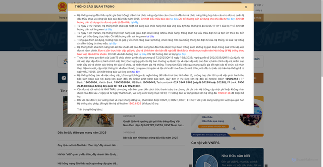 Security scan screenshot of https://muasamcong.mpi.gov.vn