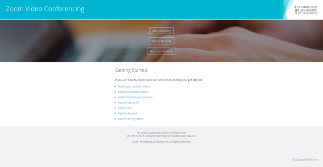 Security scan screenshot of https://churchofjesuschrist.zoom.us