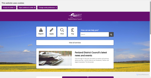 Security scan screenshot of https://www.fenland.gov.uk/