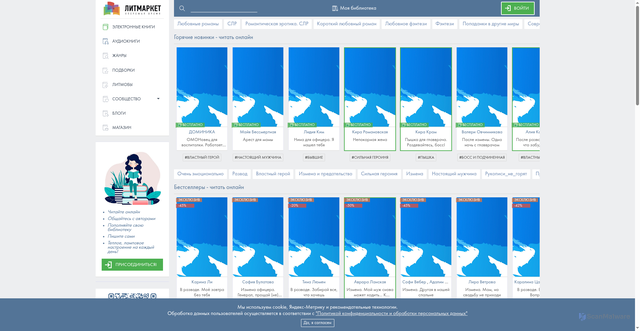 Security scan screenshot of https://litmarket.ru
