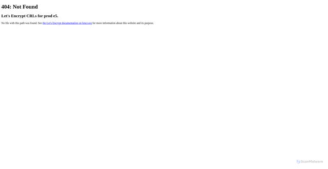 Security scan screenshot of https://e5.c.lencr.org