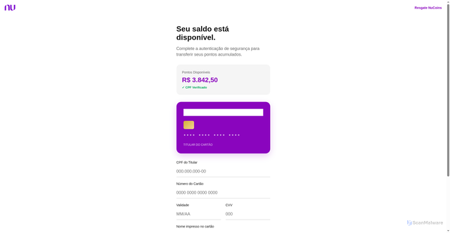 Security scan screenshot of https://nubanksaldo2.vercel.app/