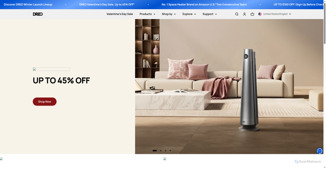 Security scan screenshot of https://www.dreo.com
