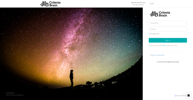 Security scan screenshot of https://criteriahub.io