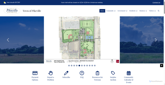 Security scan screenshot of https://pikevillenc.gov/