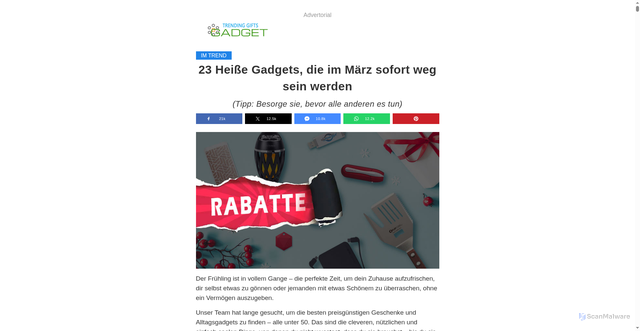 Security scan screenshot of https://trend.techgadgetrend.com