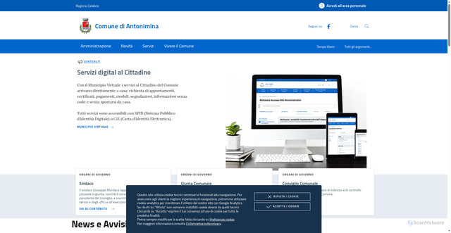 Security scan screenshot of https://www.comune.antonimina.rc.it/