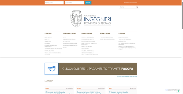 Security scan screenshot of https://www.ingegneriteramo.it
