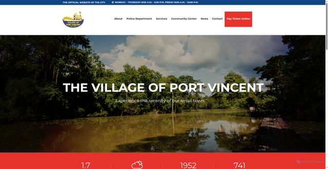 Security scan screenshot of https://portvincent-la.gov/